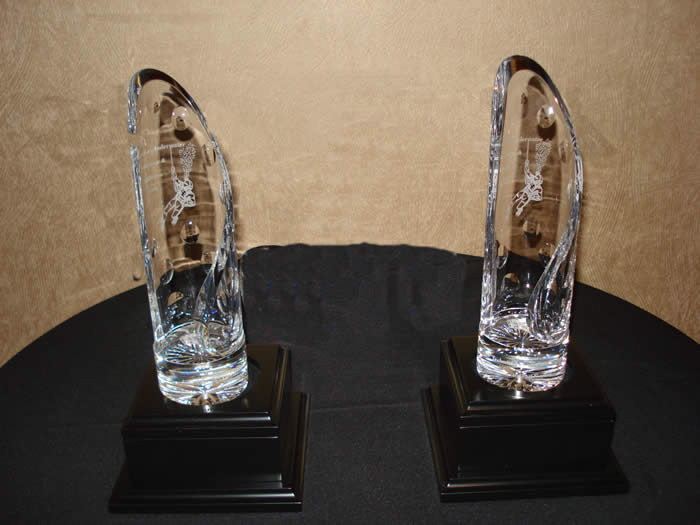 Lifetime Achievement and Technical Excellence Awards created for DCBC by Nova Scotian Crystal