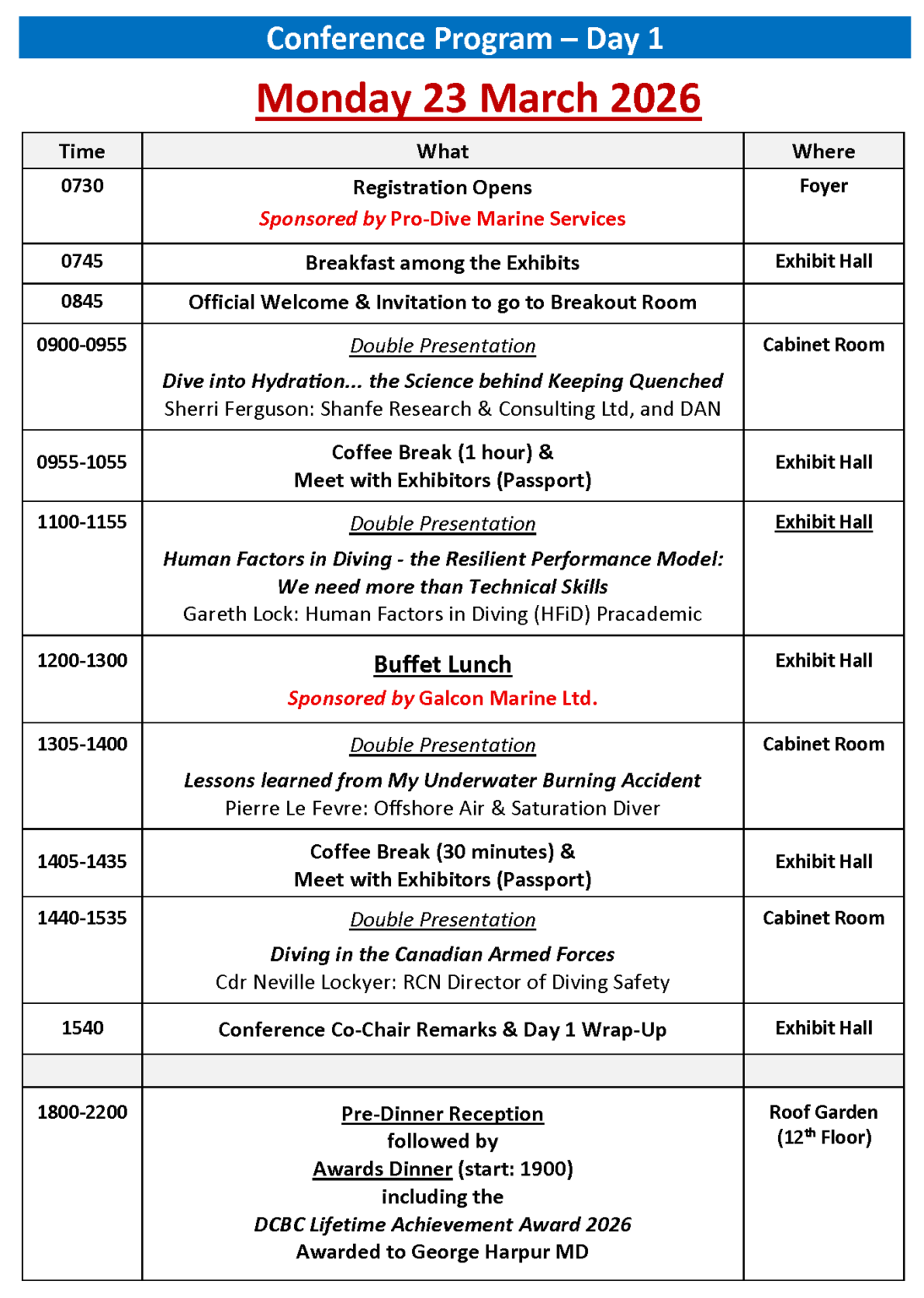 Daily Program – Canadian Underwater Conference and Exhibition